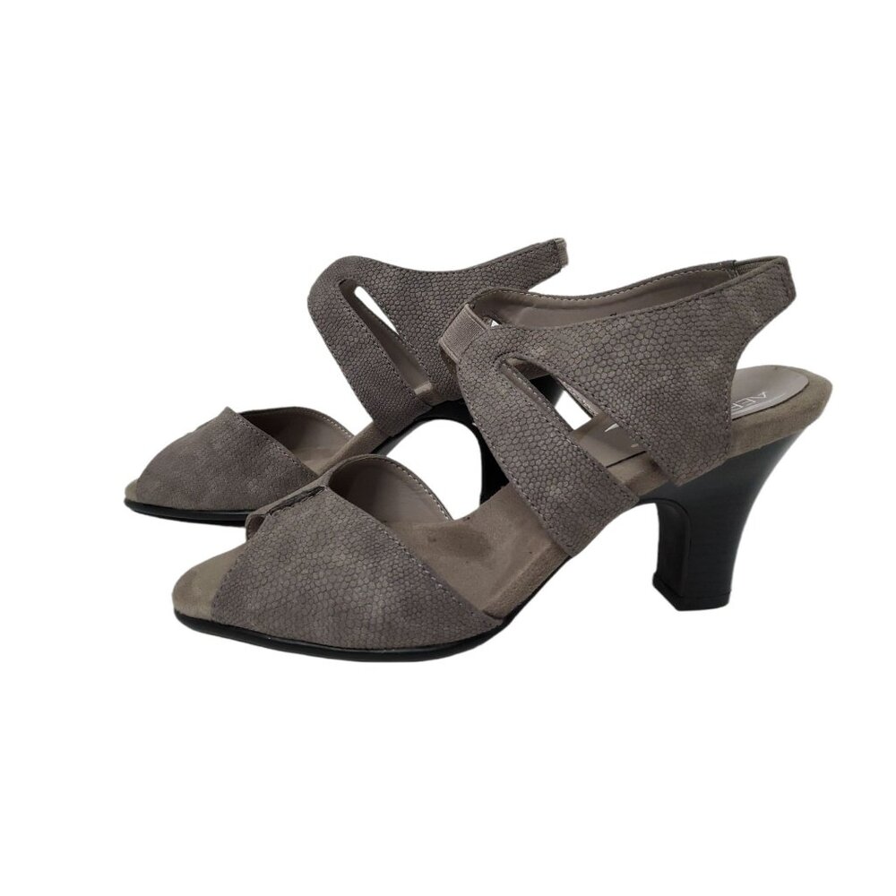 Aerosoles Women's Heelrest "Gintegrity"  Gray Faux Animal Print 3.5" Heel - 7M